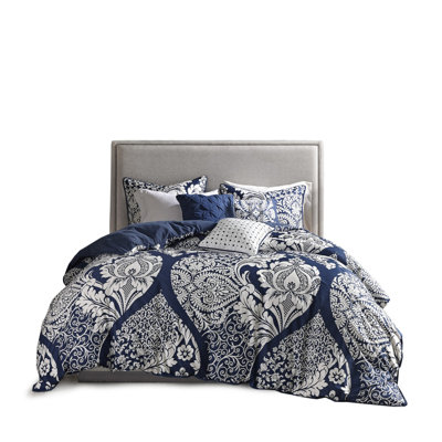 Premium Cal King Bedding Sets, Cotton Sateen Damask For Modern Home