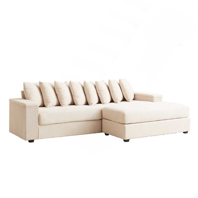 Canapé en L surdimensionné avec méridienne Luxe, Beige