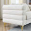 60 pouces 2 places, assise moelleuse et profonde, blanc, avec coussins, profilé moderne pour espace de vie principal confortable, moderne, bois et métal