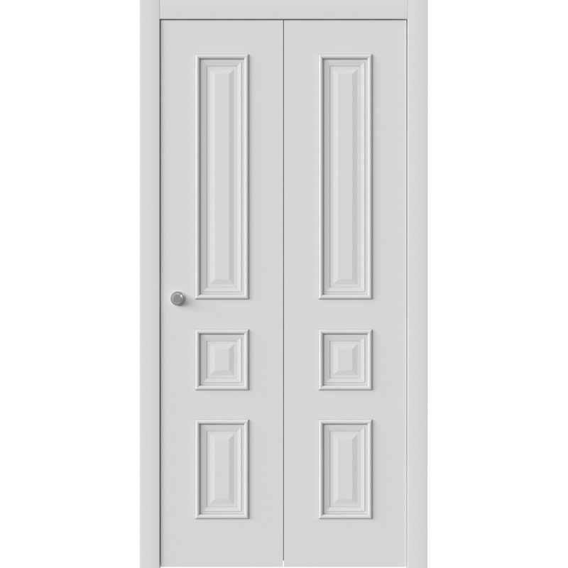 Sliding Closet Bi-Fold Doors | IMPERIAL 1833 White Enamel | Sturdy Tracks Mouldings Trims Hardware Set | Wood Solid Bedroom Wardrobe Doors