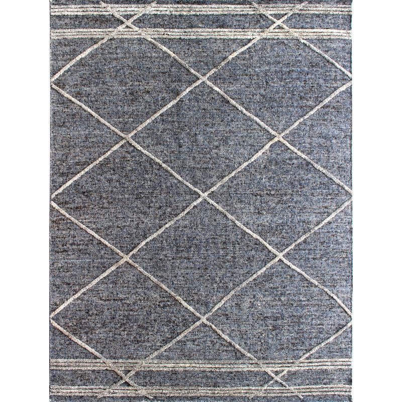 Moroccan Area Rug in Blue, Rectangle 9' x 12'