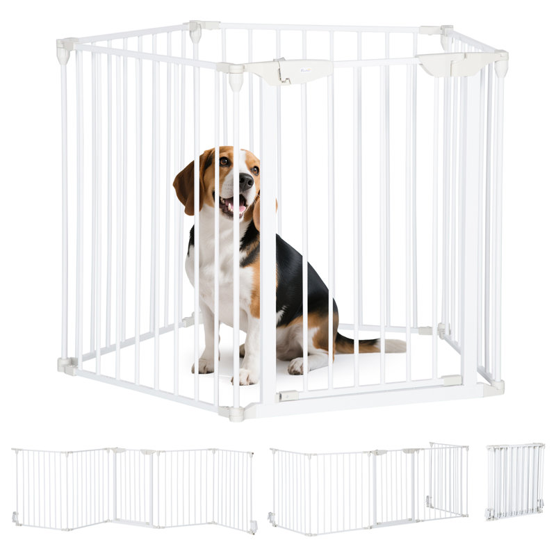 74.5cm H Panel Metal Pet Barrier With Door