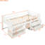 Lit mezzanine simple avec tablettes de rangement et tiroirs en blanc antique