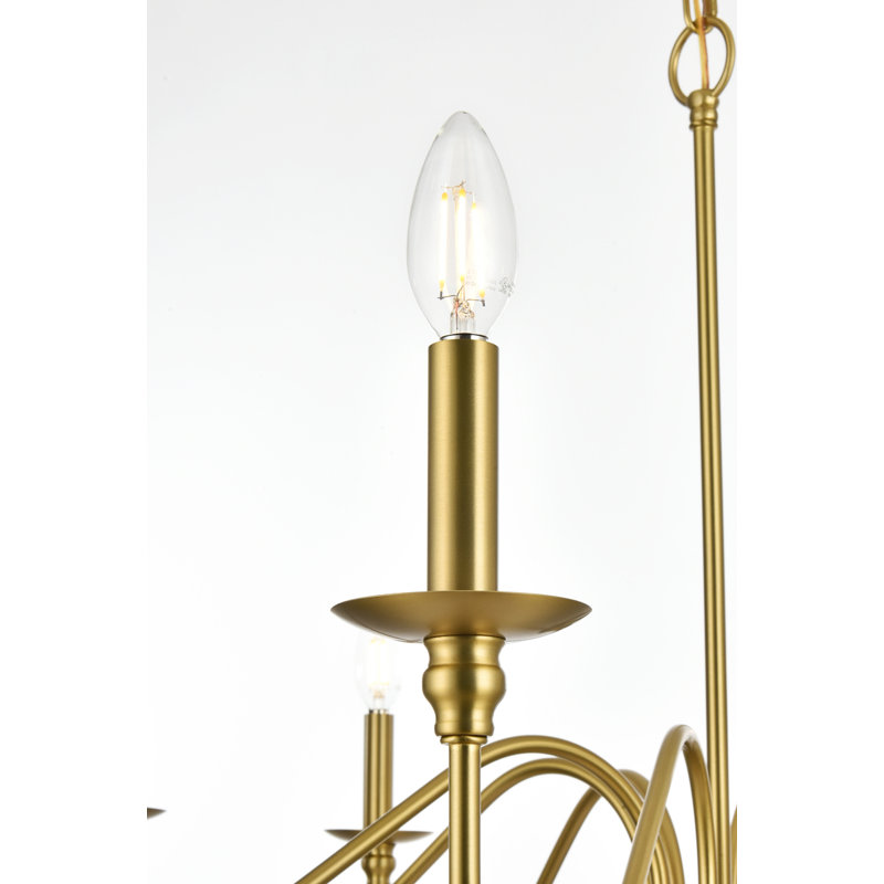 Luminaire suspendu unique Maus, Or satiné, 8 lumières, H 21,8 po x l 42 po x P 42 po