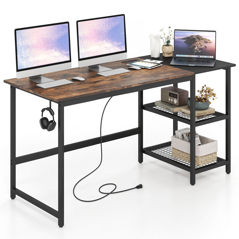 Deldrah Metal Base Computer Desk