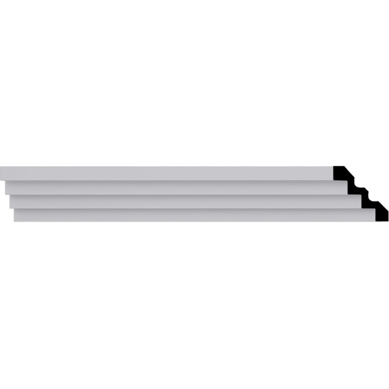 4 1/4"H x 4 1/4"P x 6"F x 94 1/2"L Eris Step Crown Moulding