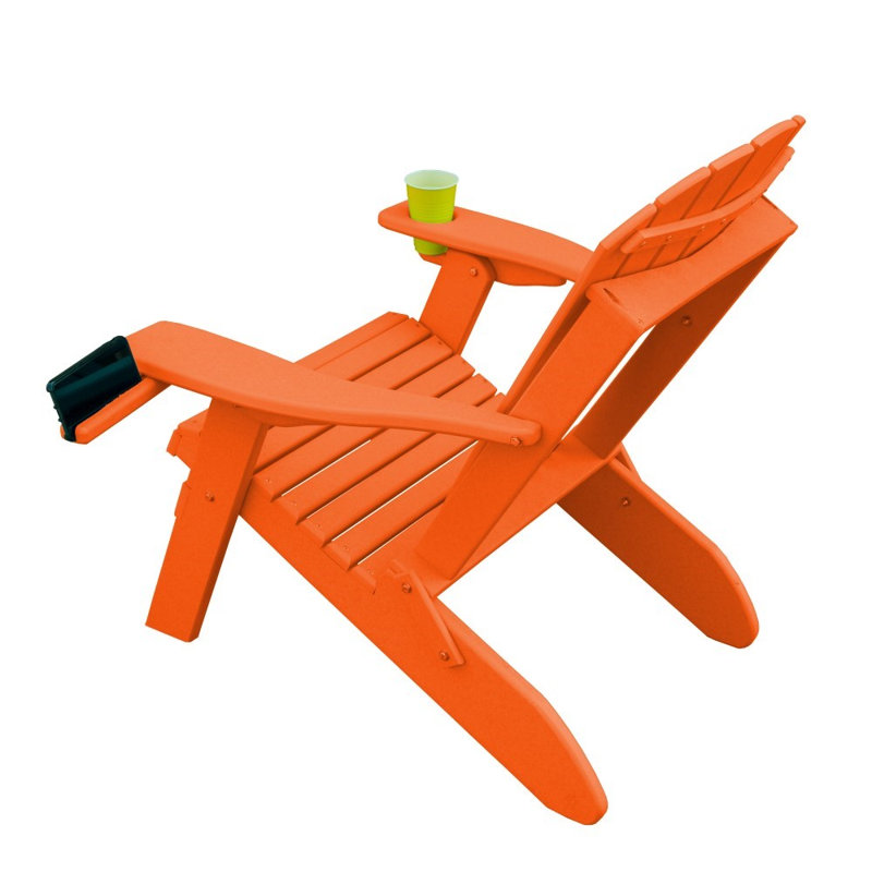 Dermando Foldable Outdoor Adirondack Chair, Tangerine