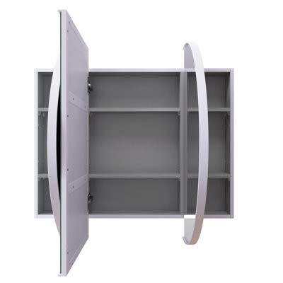 Recessed Framed 2 of Doors Medicine Cabinet with Adjustable Shelves