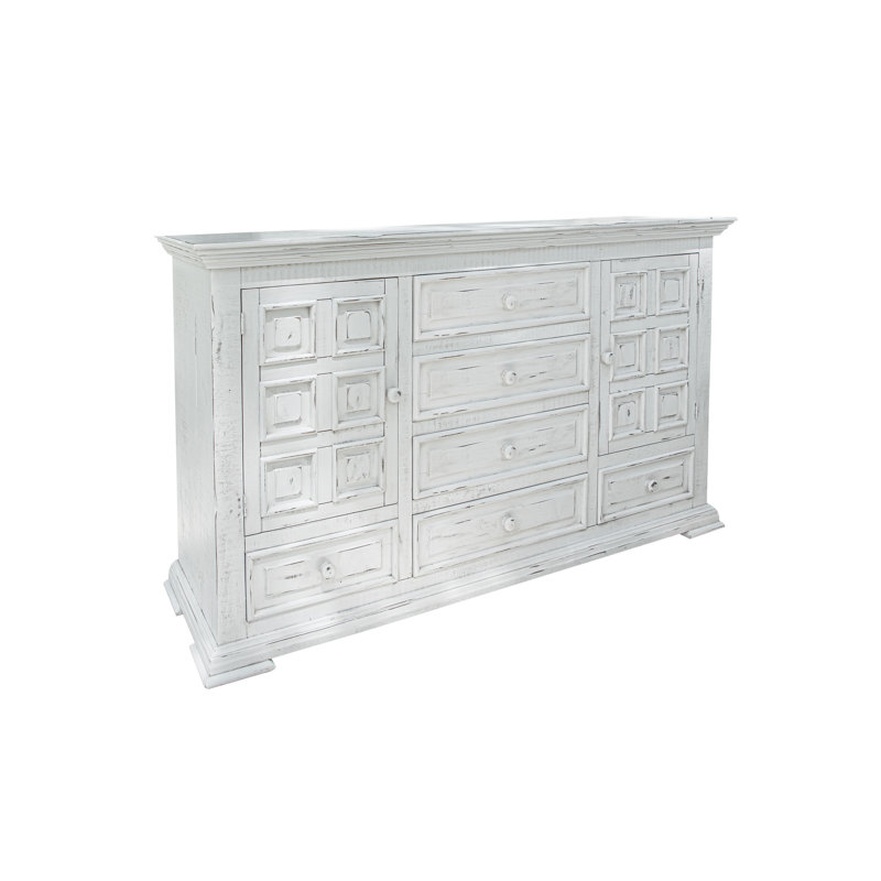 Commode 6 tiroirs 2 portes Terra, Blanc