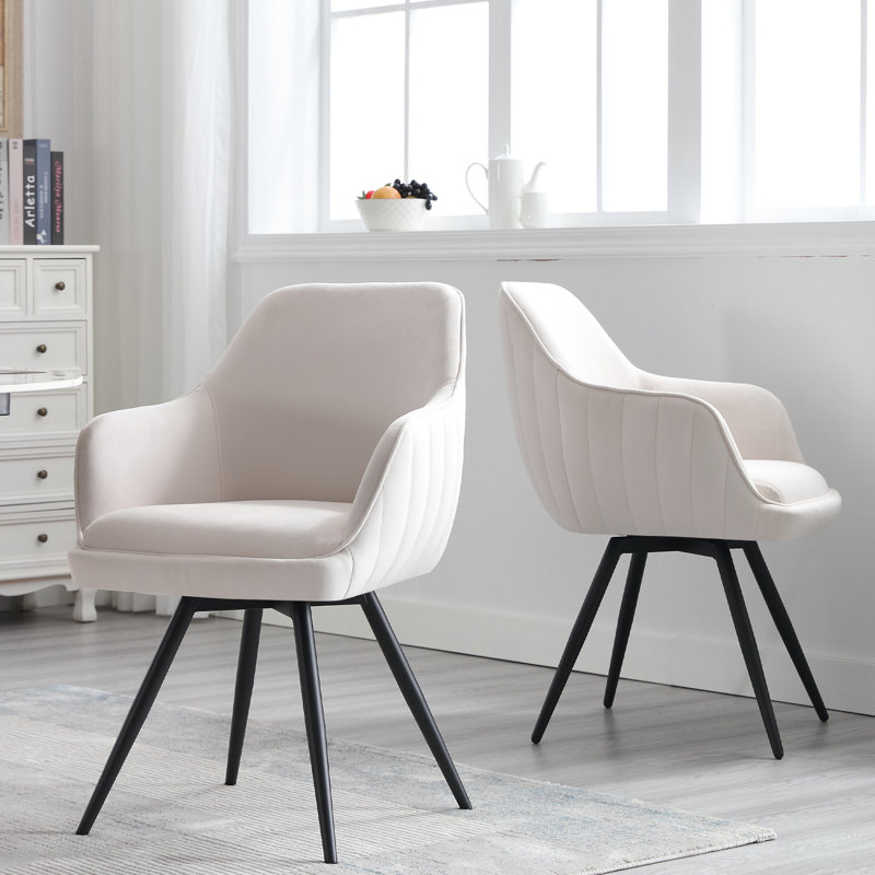 Swivel Dining Armchair, Beige