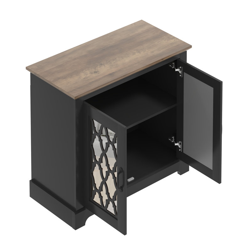 Armoire d'appoint Chessani, Noir / chêne noueux