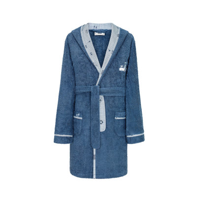 Sea Adventures 100% Cotton Terry Cloth Ankle Bathrobe with Pockets and Hood for Kids