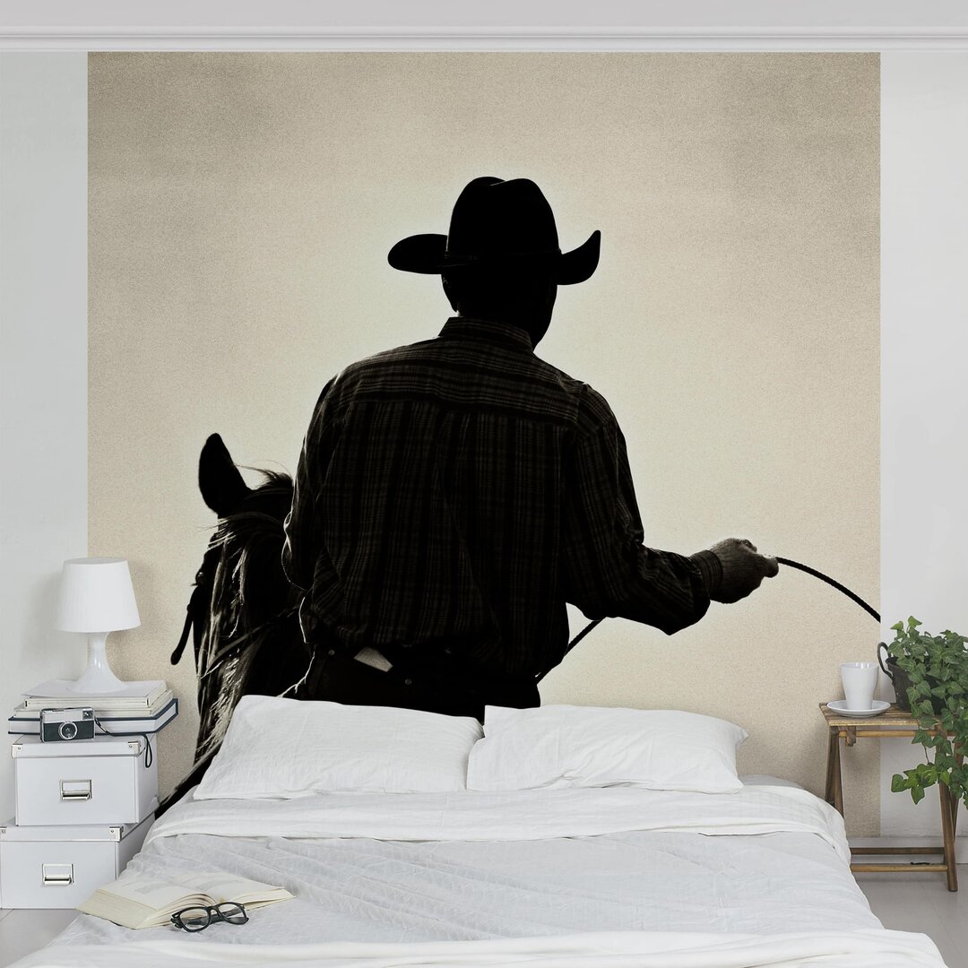 Strukturierte Fototapete Reitender Cowboy 2,88 m x 288 cm