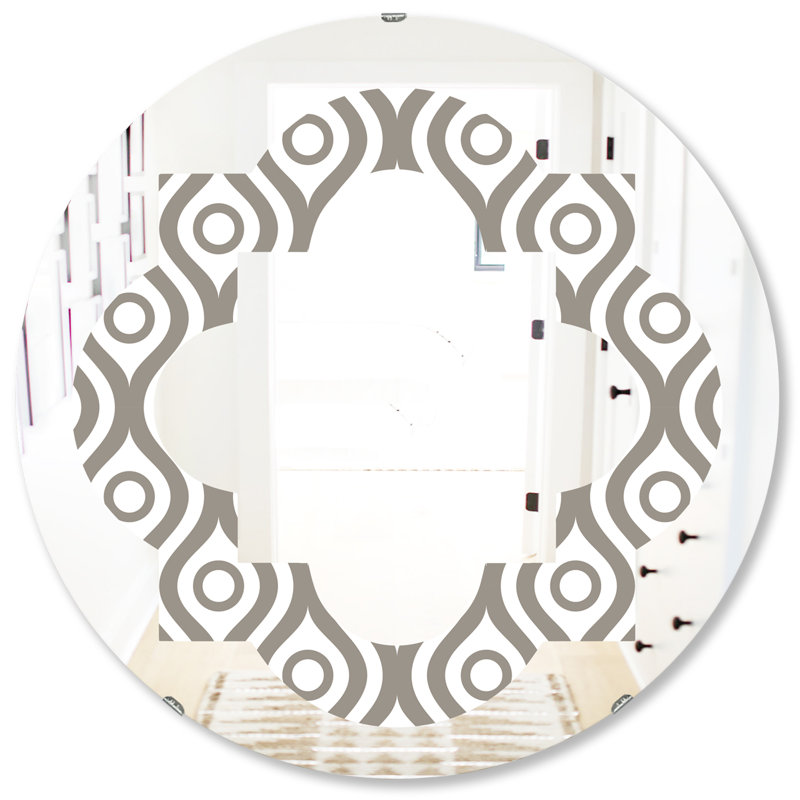 Miroir mural quadrilobe éclectique, H 31,5 po x l po
