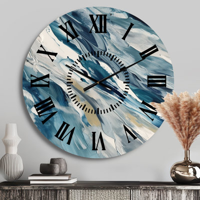 Horloge murale «Bliss Of Happiness» abstrait en bleu rétro II