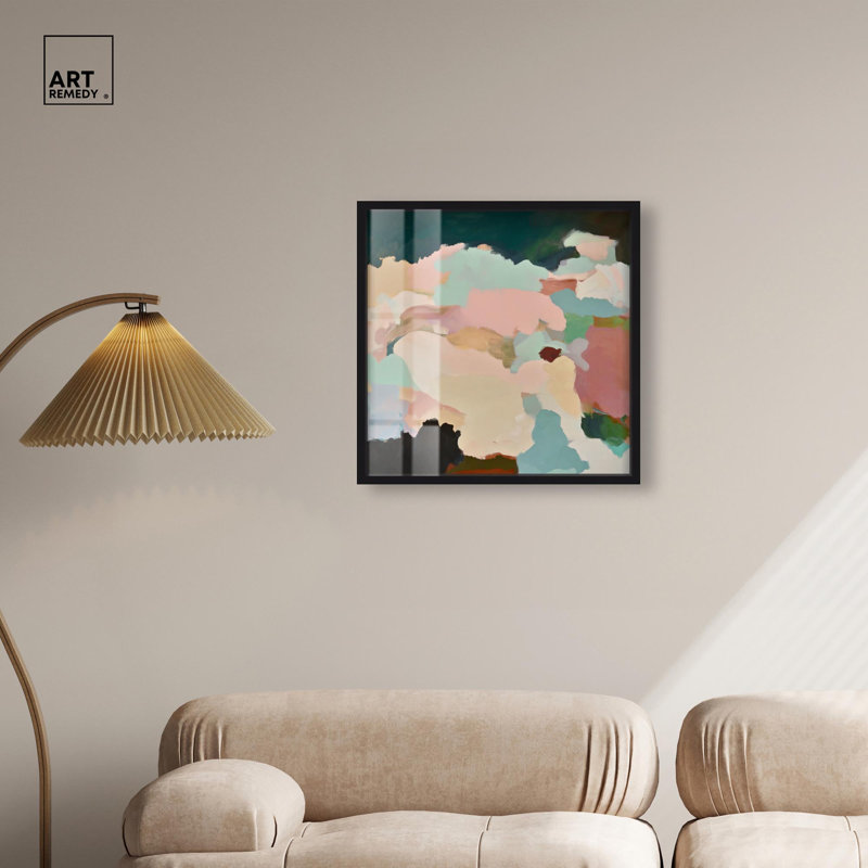 «Brushed Beauty I Shadowbox Print», art mural vert par Art Remedy, H 25 po x l 25 po, Noir