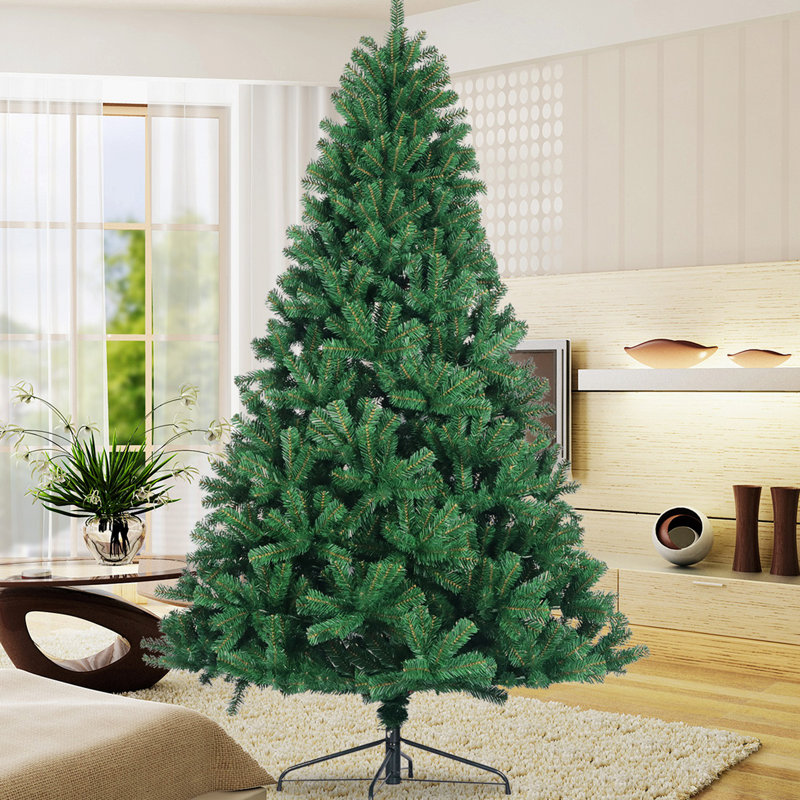Arbre de Noël artificiel, arbre complet avec support en métal pliable, 6'