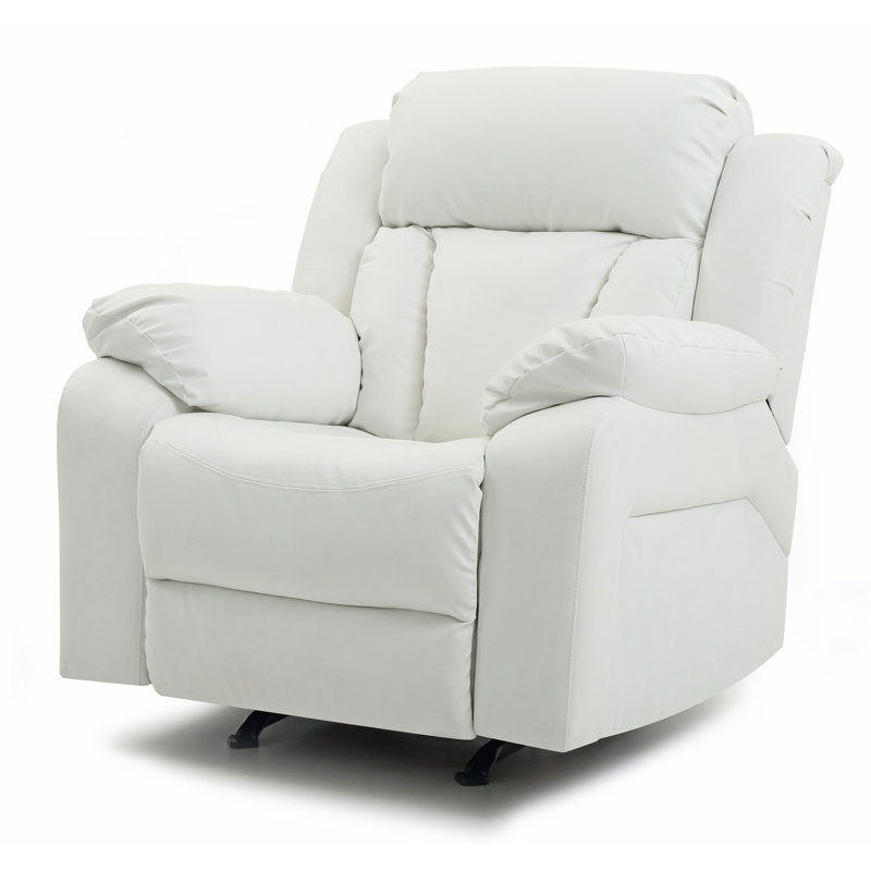 Élégant fauteuil inclinable blanc avec accoudoirs rembourrés, Blanc