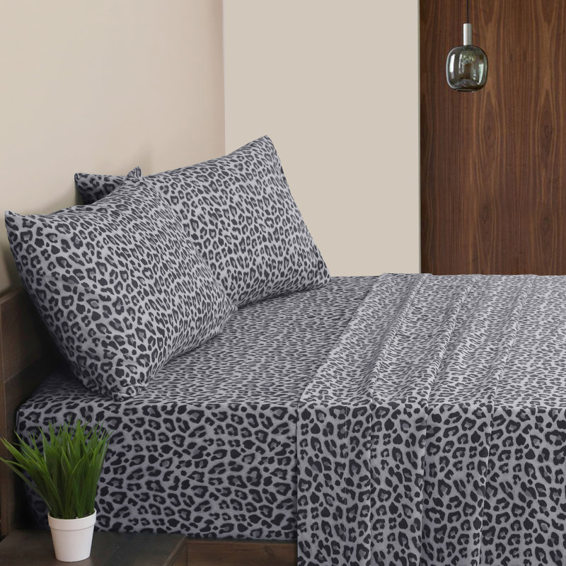 Ensemble de draps 100% coton 144 fils, Simple TG, Gris