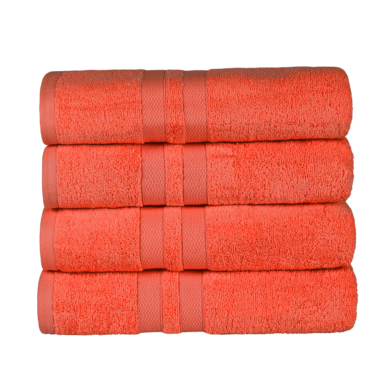 Winthrop 100% Cotton Quick-Drying Absorbent Solid Bath Towel Set , Tangerine
