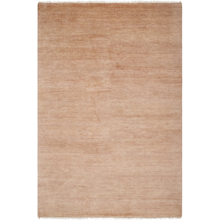 Hand Knotted Wool Area Rug in Pink