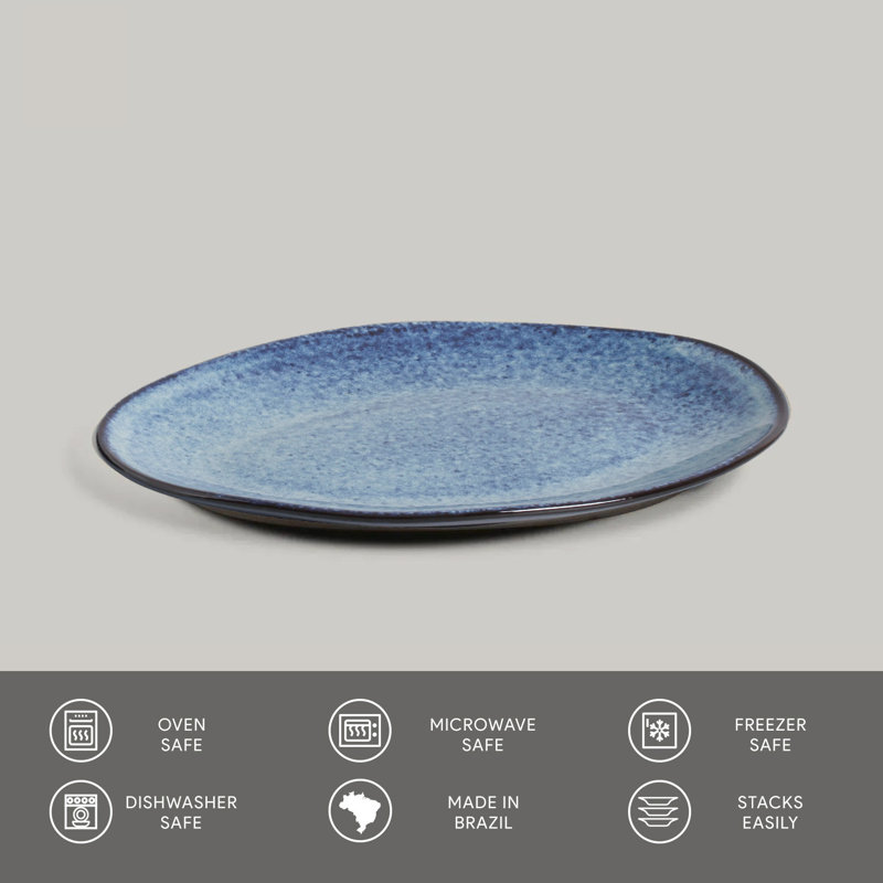 Assiette à salade ou à dessert en grès de 8,86 po Denim Commercial