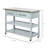 Kitchen Island with Stainless Steel Top, Traditional Kitchen Island with Storage, 2-Tier Open Shelves, Drawers, Light Gray