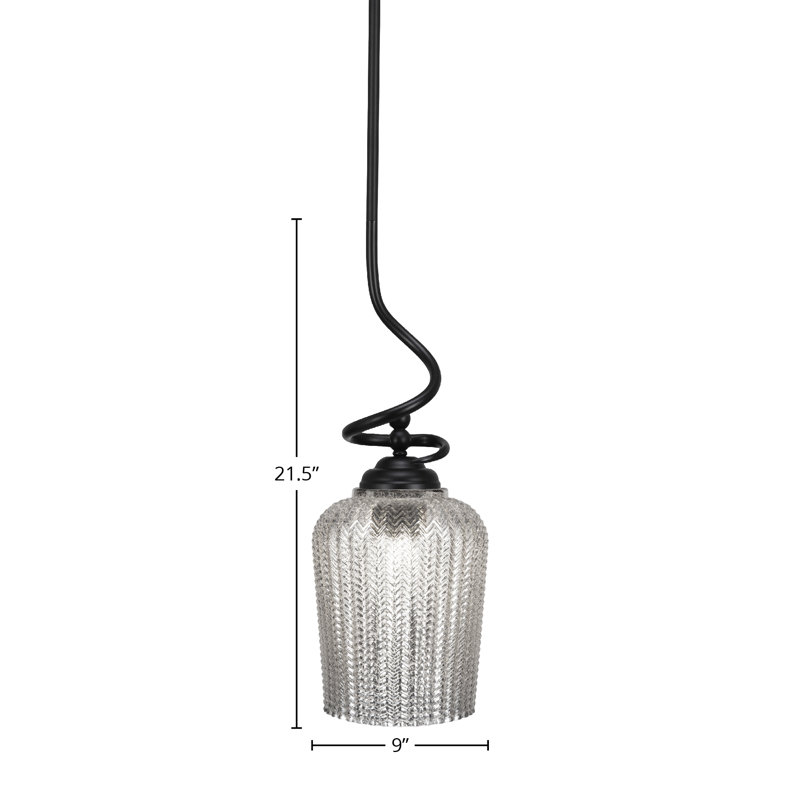 Capri Stem Hung Pendant, Matte Black