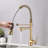 Modern Pull Down Kitchen Sink Faucet - Stainless Steel, Single Handle, Scratch And Rust , 360 Rotatable Nozzle, 1.8Gpm Commercial Degree Swivel,