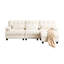 93 pouces avec sièges 3 + 1 assortis, 4 réglages, capacité de 350 lb par siège, chenille beige, 3 coussins décoratifs 4 réglages, poids