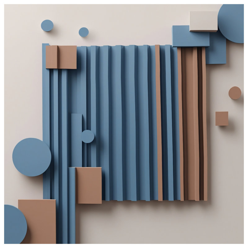 Coussins décoratifs à formes géométriques bleues et brunes, 18 po x 18 po