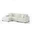 Canapé modulaire rembourré 3 pièces en chenille blanc cassé avec accoudoirs et coussins décoratifs-1110111472-1110111475