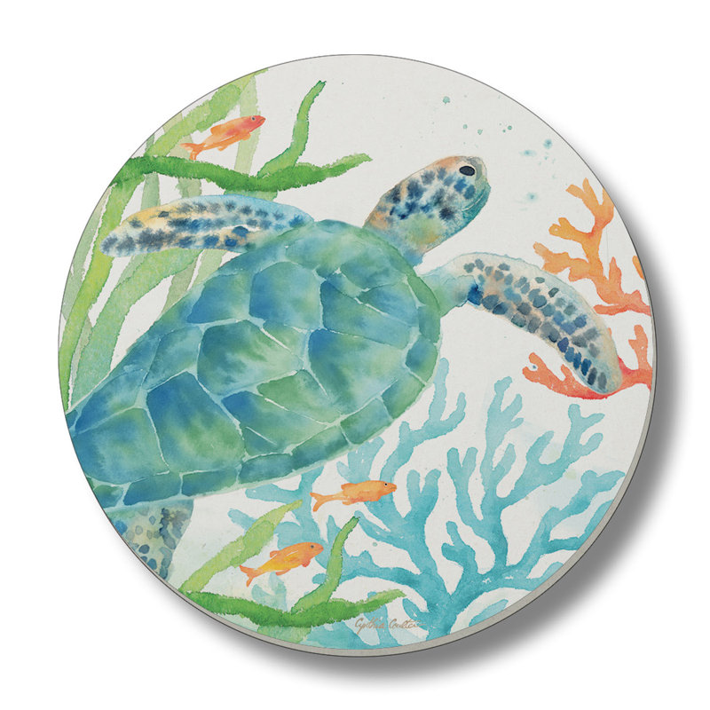 Sous-verre en pierre absorbant sea life serenade