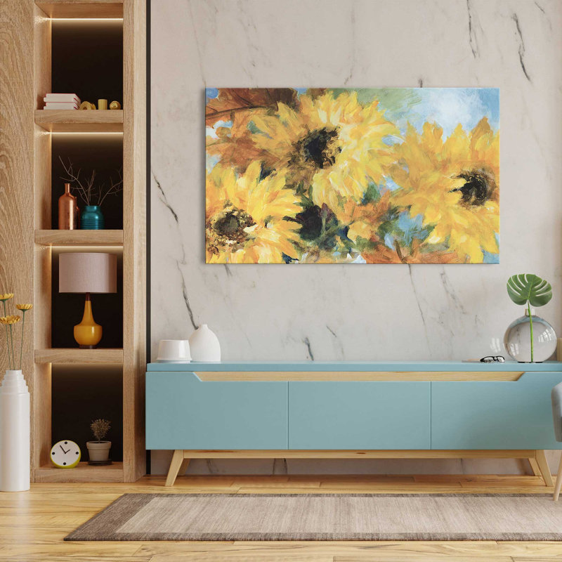 "Breezy Sunflowers (Horizontal)" par Lanie Loreth, reproduction sur toile