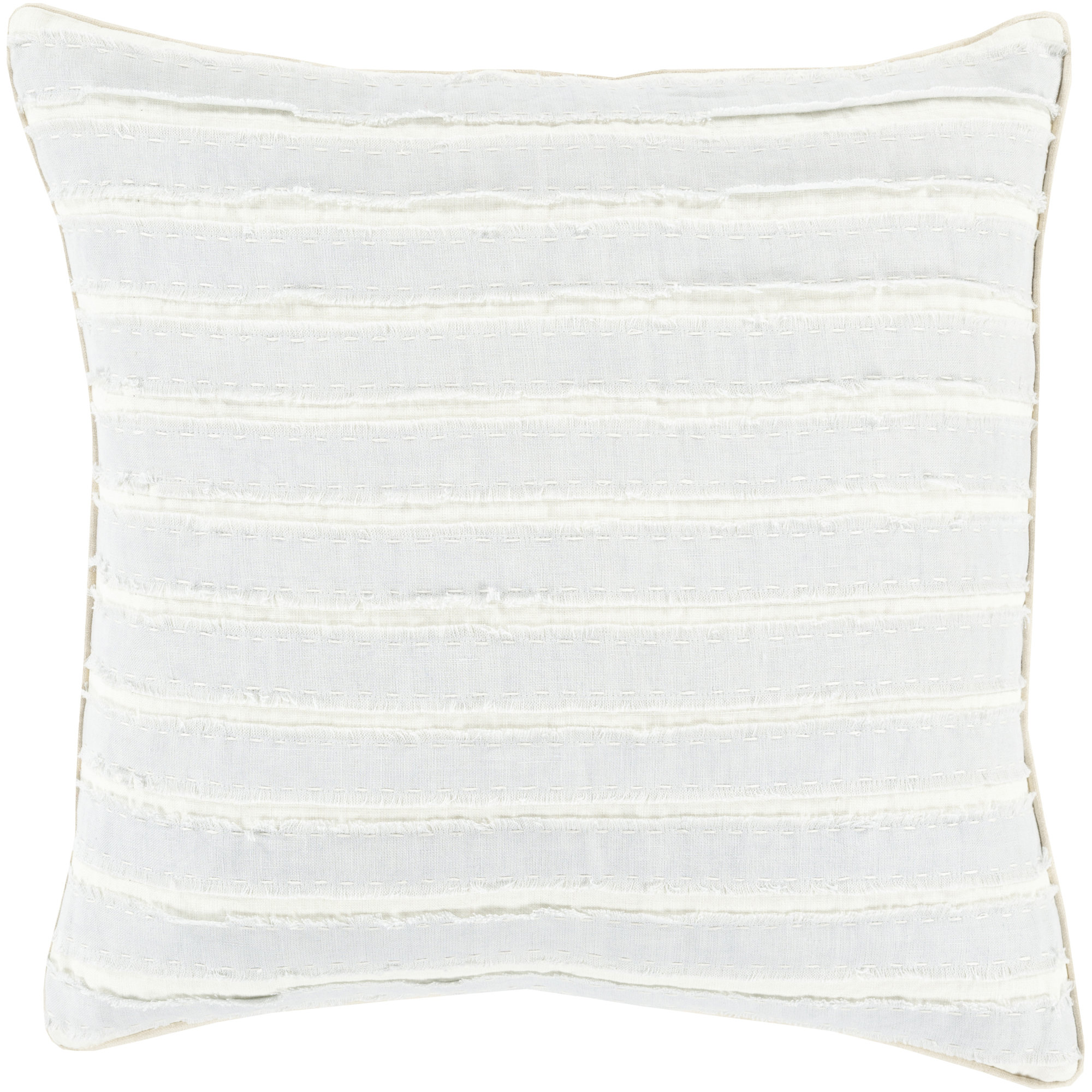 Lorena Striped Linen Throw Pillow, Polyester, Sky Blue, 22" H x 22" W x 4" D