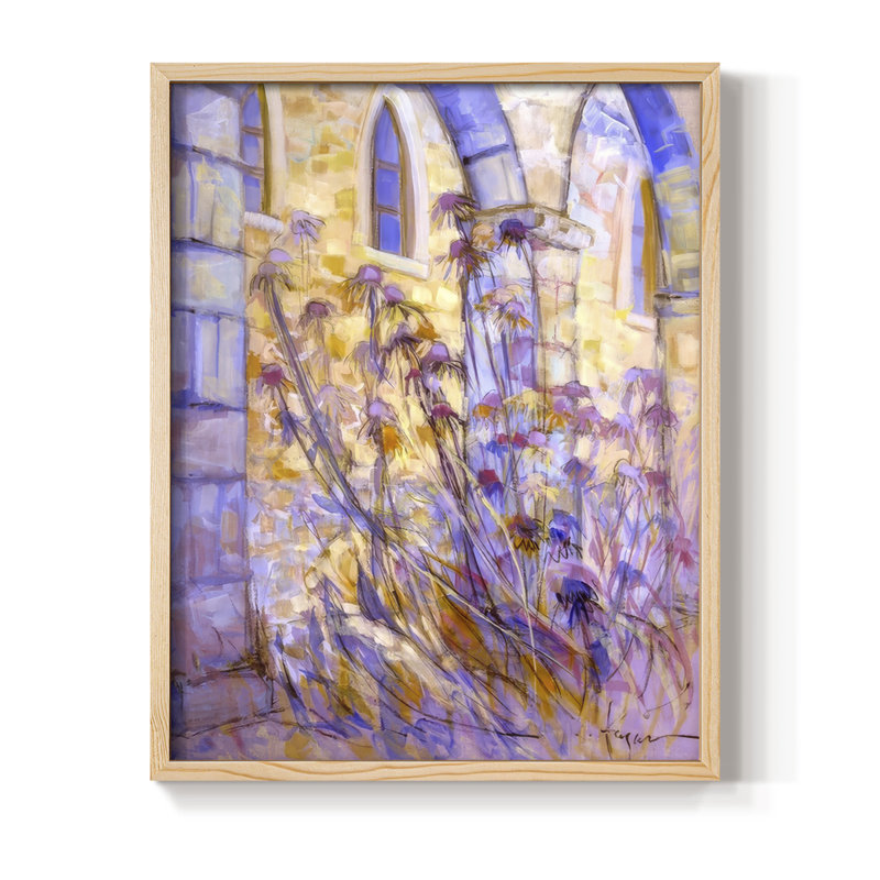 «Streetside Flowers», reproduction encadrée - bois massif, Natural, H 11 po x l 9 po