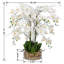 Arrangement floral d'orchidées phalaenopsis artificielles dans un vase en verre