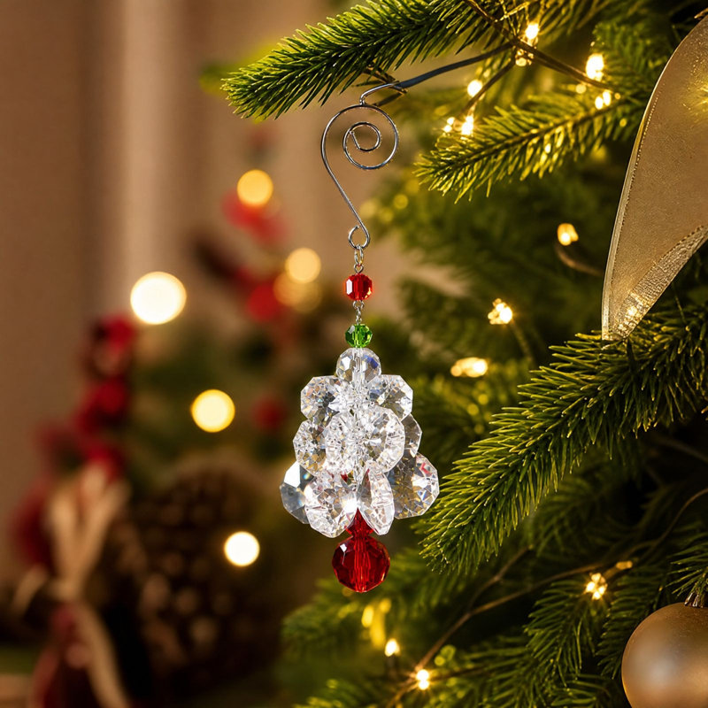 Décoration de Noël en verre, pendentif sapin de Noël, décoration de Noël en verre pour la maison