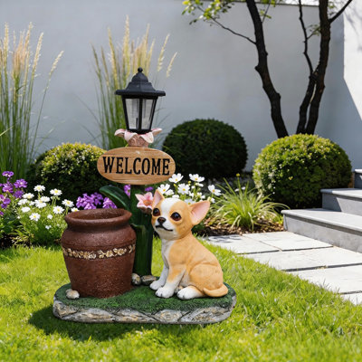 Décoration de jardin pour chien Corgi assis