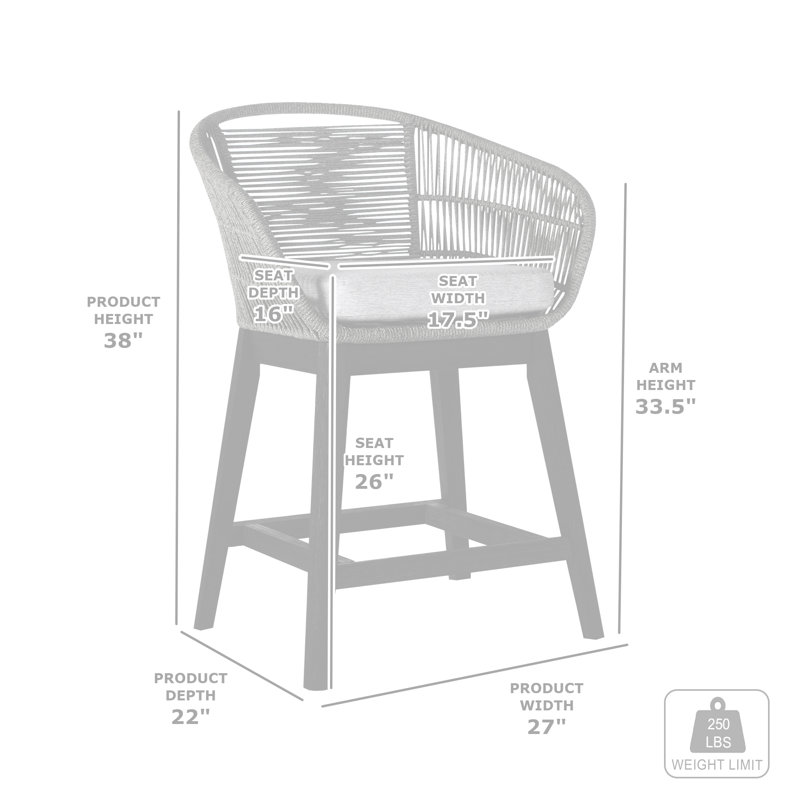 Tabouret de bar Rigney, Brun, 26"