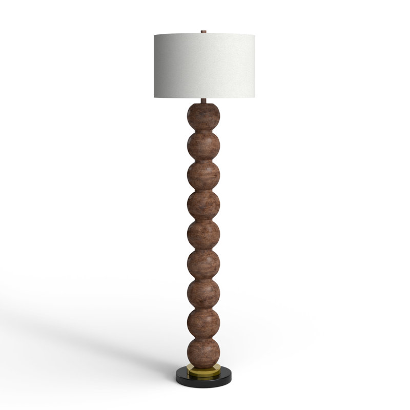 Kee 62'' Traditional Floor Lamp, Brown