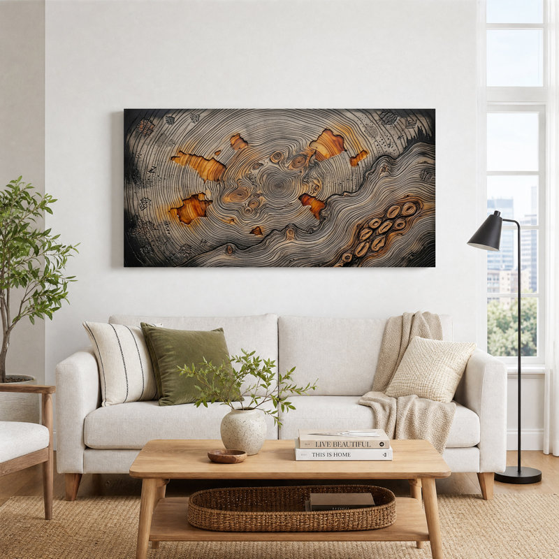 Art mural sur toile brune, L 46 po x H 24 po