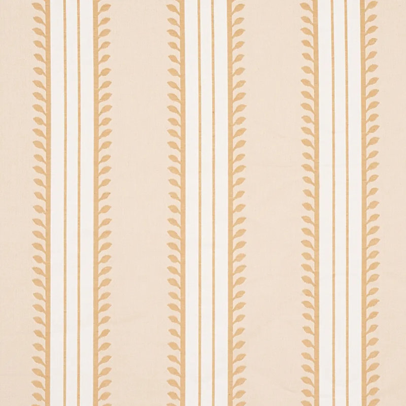 Etruscan Stripe Fabric, Ivory/Ochre