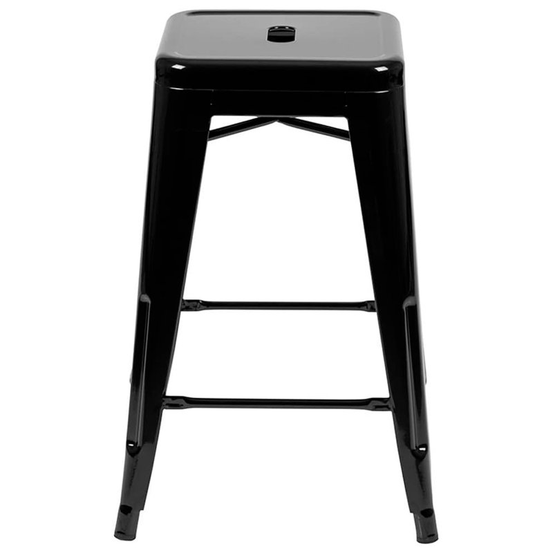Tabouret de comptoir 26 po Isavella, Noir
