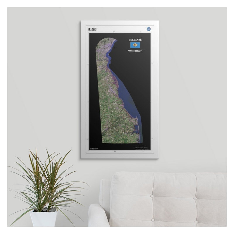 « delaware-usg state mosaic », impression, H 30 po x l 17 po x P 1,5 po, Toile