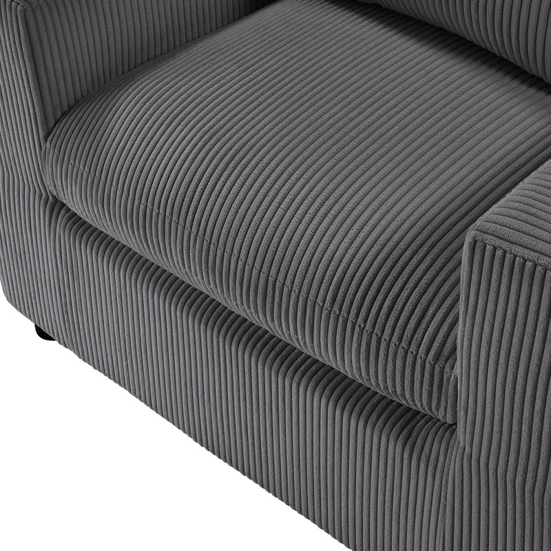 Jodina Modern Armchair, Tranala Grey Corduroy