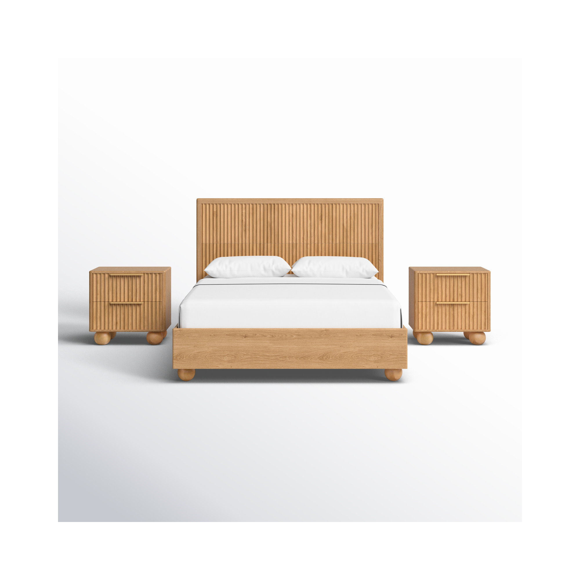Camila Bedroom Set, Queen, 3 Pcs. Bed, 2 Nighstands