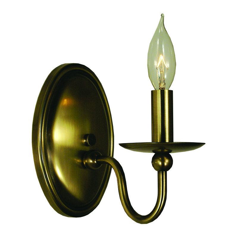 Lampe murale bougie 1 lumières Goins, Laiton antique