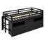 Twin Size Loft Bed With 4 Drawers, Underneath Cabinet And Shelves, Gray-428187002