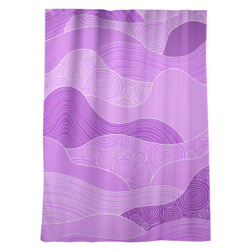 Panneau de rideau simple occultant et isolant avec passe-tringle à ondulations tirées à la main Avicia, Violet